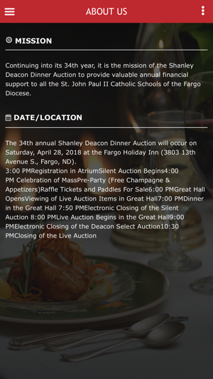 Deacon Dinner Auction