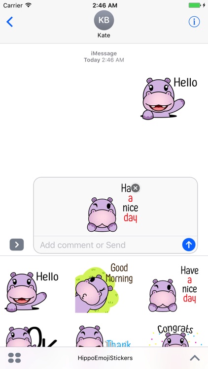 Hippo Emoji Stickers