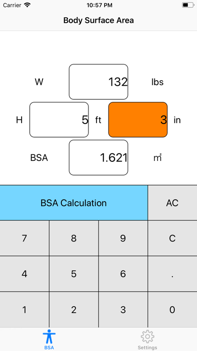 BSA Calculator screenshot 2