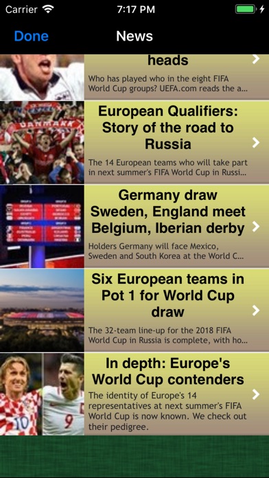 World Cup App 2018 review screenshots