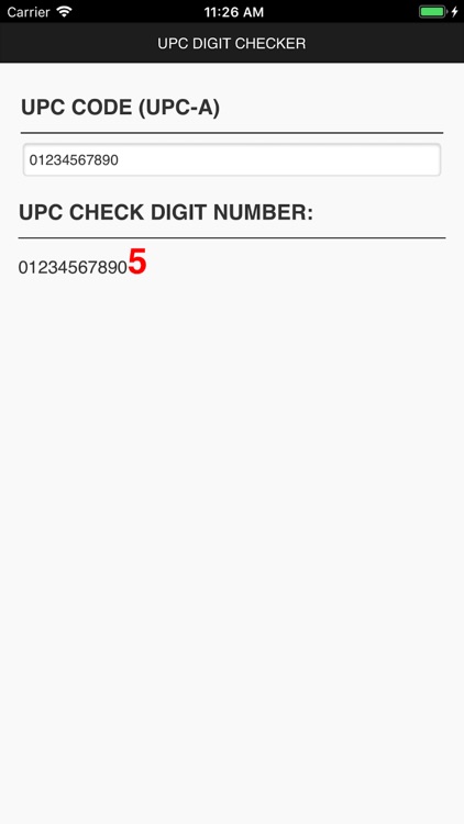 UPC Digit Checker
