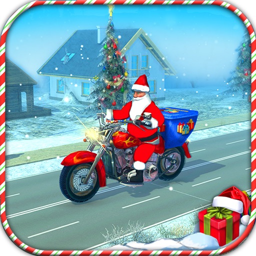 Santa Moto Bike Rider Icon