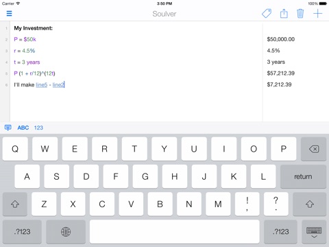 Soulver for iPad (legacy) screenshot 4