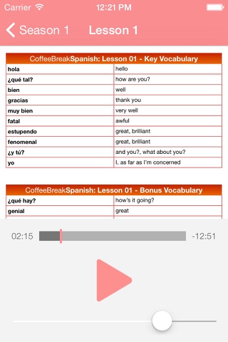 Spanish - Coffee Break audio language course screenshot 4