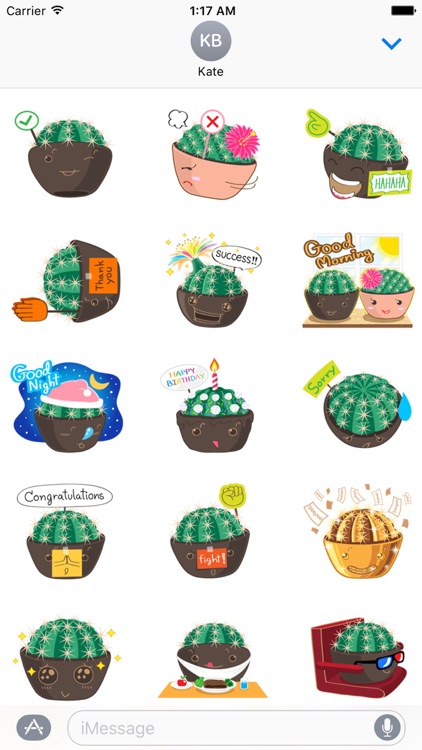 Lovely Cactus Emoji Sticker