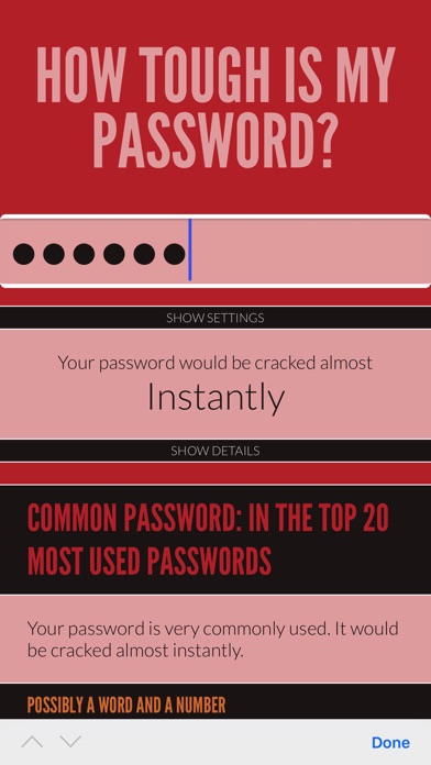 How Tough Is My Password? screenshot 2