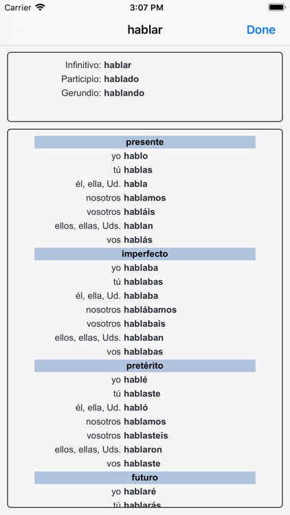 Verbos - Spanish Verb Trainer