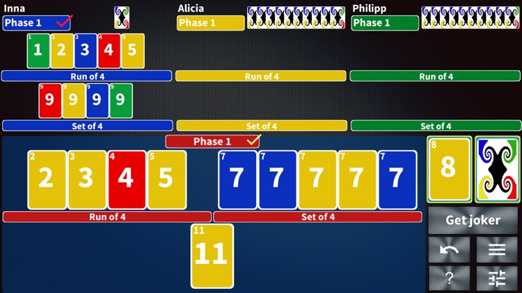 Phase Rummy Plus card game