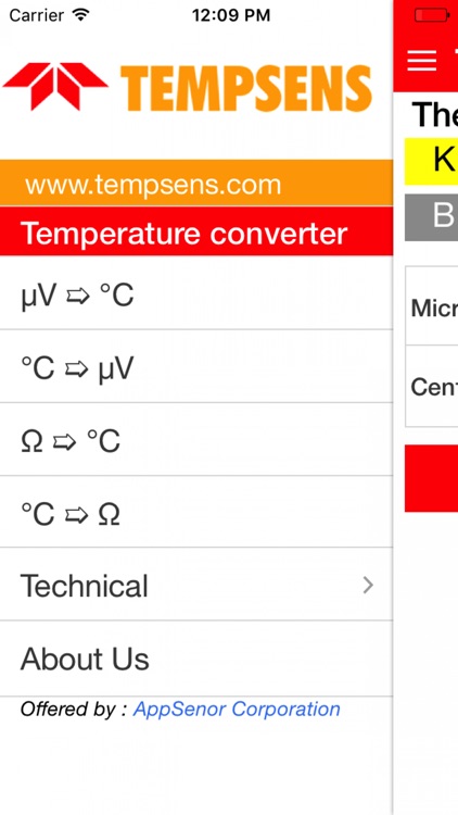 tempsens temp calculator