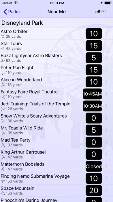 Wait Times at Disneyland screenshot1
