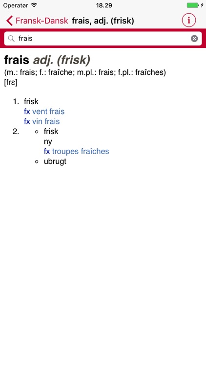 Gyldendal's French Danish Dictionary - Medium screenshot-3