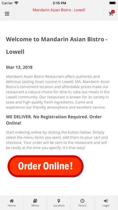 How to cancel & delete Mandarin Asian Bistro Lowell from iphone & ipad 1