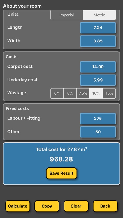 Carpet calculator / estimator