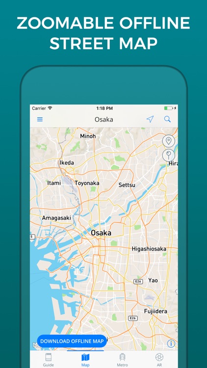 Osaka Travel Guide with Offline Street Map