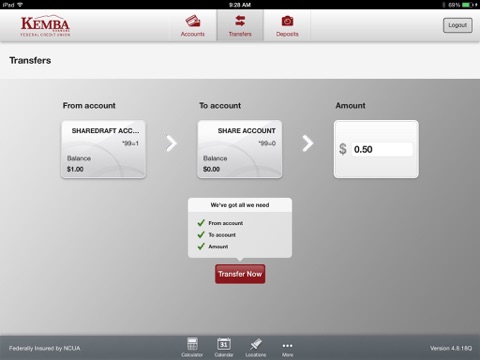 Kemba Roanoke FCU for iPad screenshot 4
