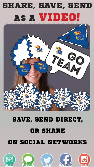 Kansas JayHawks Animated Selfie Stickers(圖4)-速報App