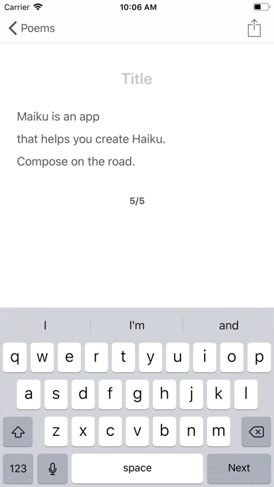 Maiku - A Haiku Composer screenshot 3