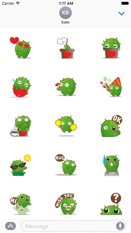 Adorable Cactus Emoji Stickers Pack