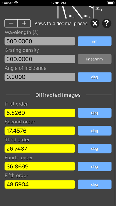 Diffraction Grating Calculator screenshot 2