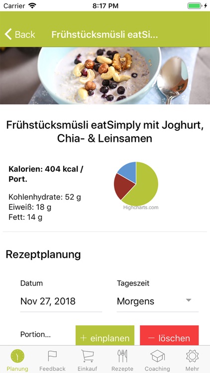 nuplano Ernährungsplan App