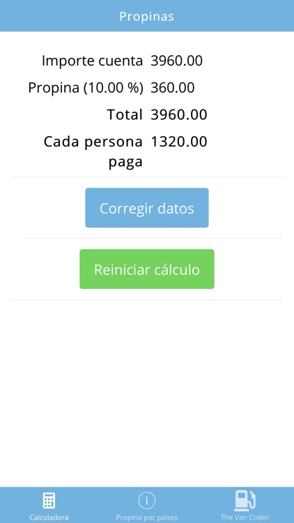 Calculadora de propinas.