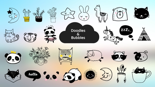 Doodles & Bubbles Cute Sticker(圖2)-速報App