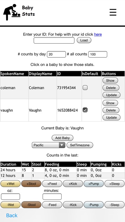 Baby Stats App