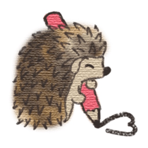 Cute Hedgehog and Love Sticker icon