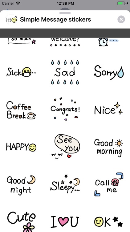 Simple Message stickers pack