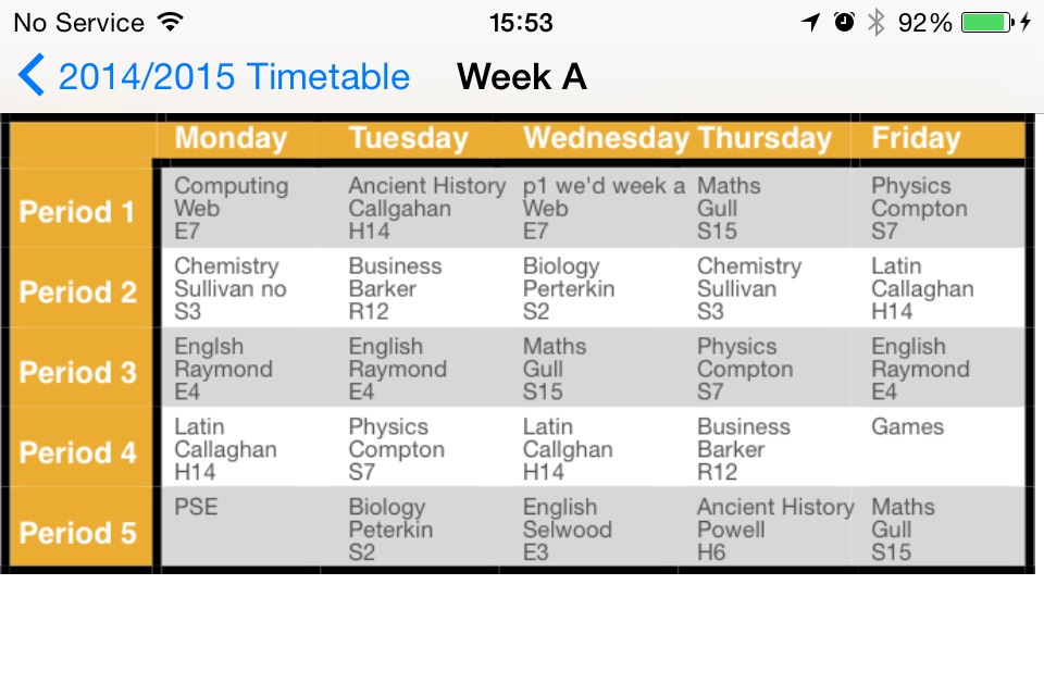 Timetable 2 weeks screenshot 3