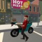 Icon City Pizza Delivery Bike Rider