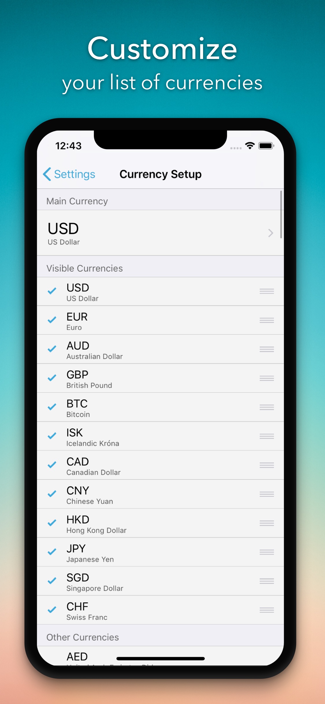 Screenshot do app Coinverter