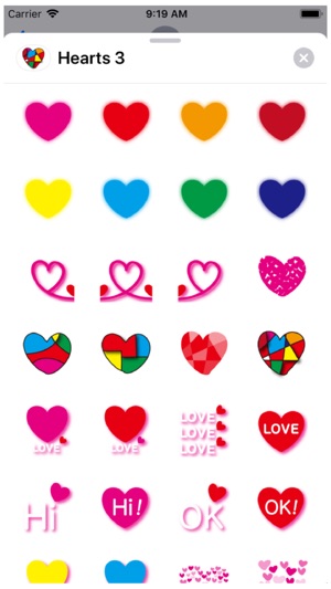 Hearts 3 Stickers