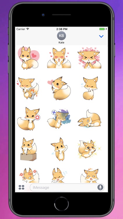 Cute Girly Fox Stickers