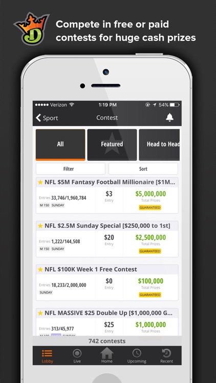 DraftKings: Daily Fantasy Football, Baseball, Golf