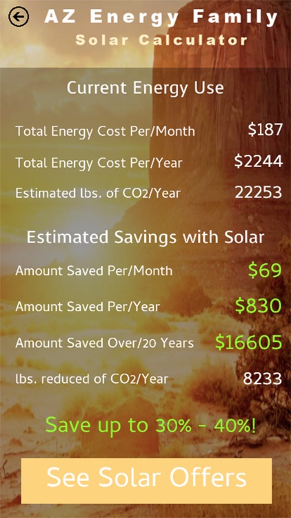 AZ Solar Savings Calculator