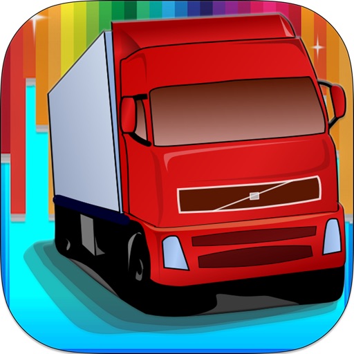 Cute Car Trucks Coloring Book Game Icon