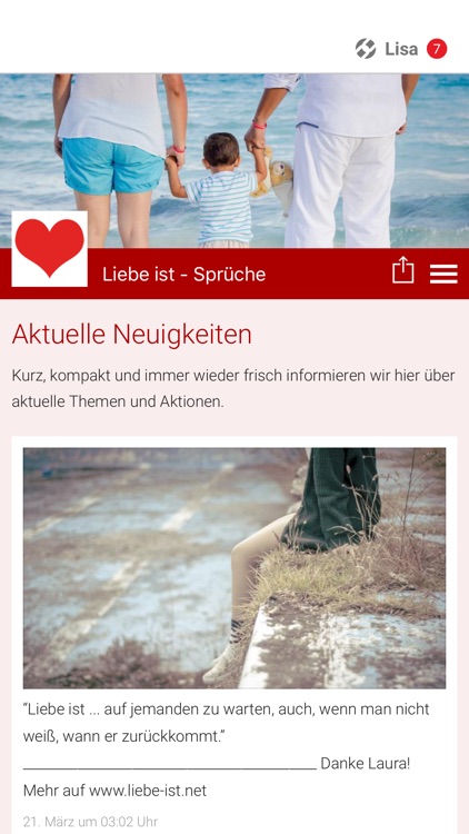 Liebe ist - Sprüche