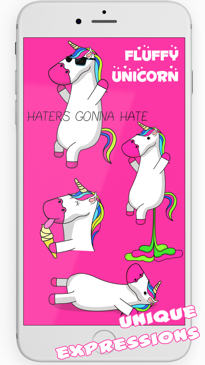 Unicorn Stickers animated Fluffy Unicorn Emojis
