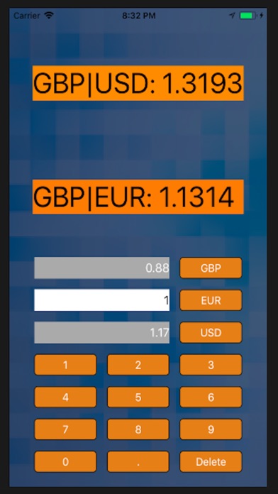GBP currency rates screenshot 2