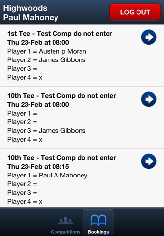 Highwoods Golf Club Competition Tee Booking screenshot 3