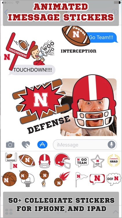 Nebraska Cornhuskers Animated+Stickers - iMessage