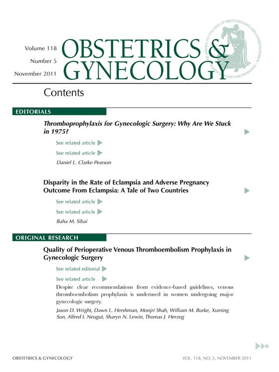 Obstetrics & Gynecology - The Green Journal