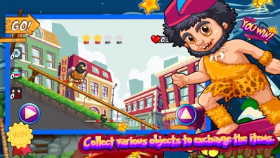 Caveman Skater Go - Jump and collect coin to win screenshot 3