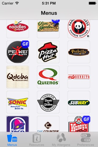 iCanEat Fast Food Gluten Free screenshot 2