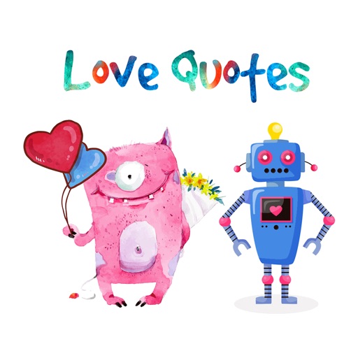 Love Quotes with Monster,Robot,Dinosaur Characters Icon