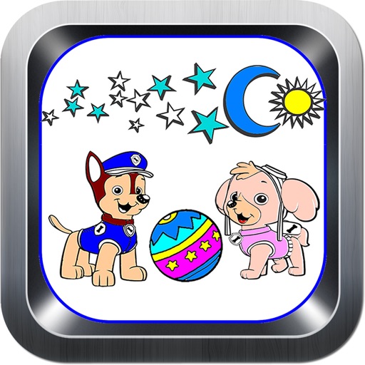 Puppies Paw Coloring Book Icon