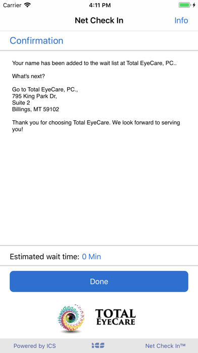 Net Check In - Total EyeCare screenshot 3