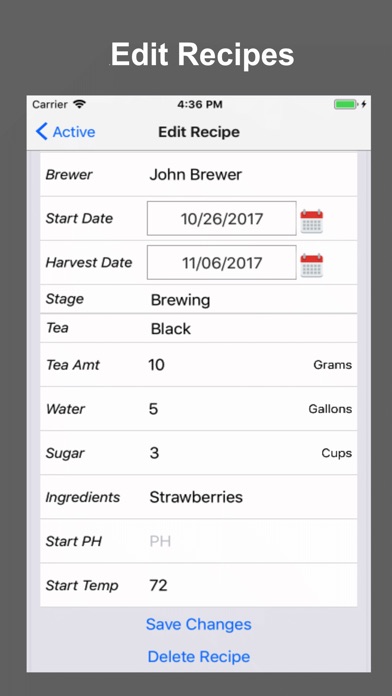 Kombucha Tracker screenshot 2