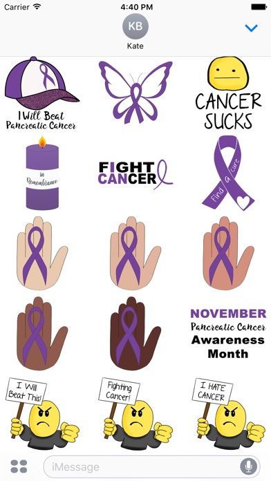 Pancreatic Cancer Stickers screenshot 2